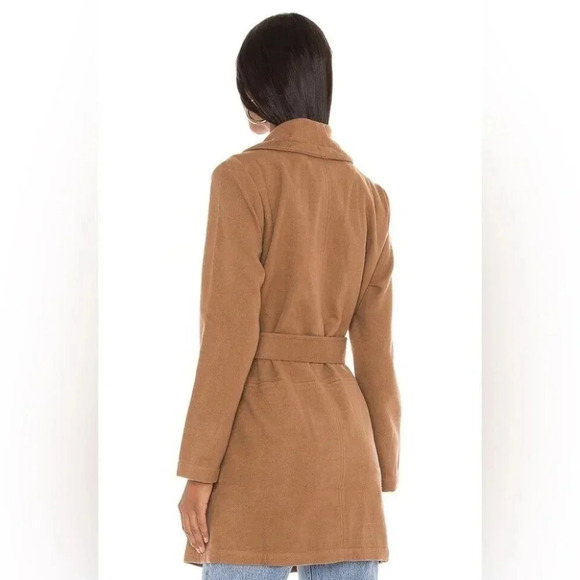Revolve BB DAKOTA Felt Cute Might Cozy Wrap Coat Jacket Steve Madden Tan Camel - Picture 15 of 15